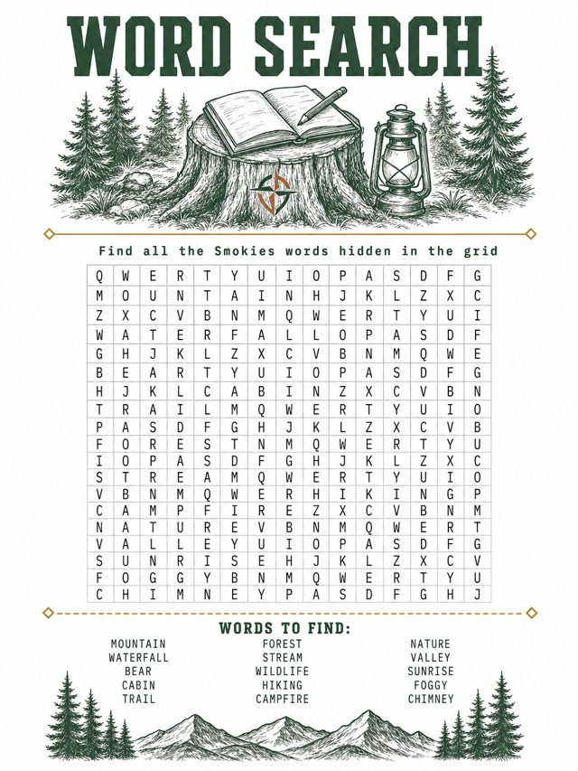 Smokies word search page