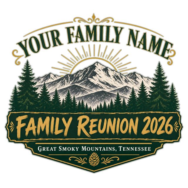 Mountain Silhouette family reunion t-shirt design