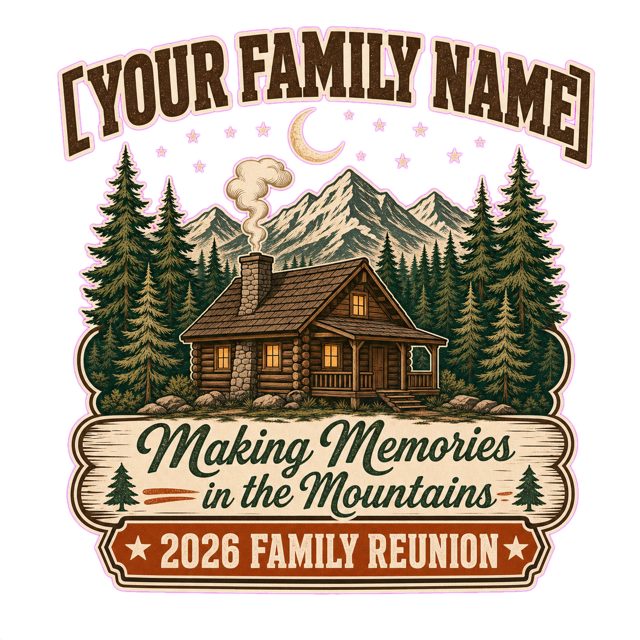 Cabin Life family reunion t-shirt design