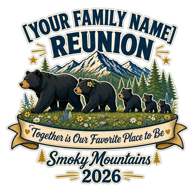Bear Family reunion t-shirt design