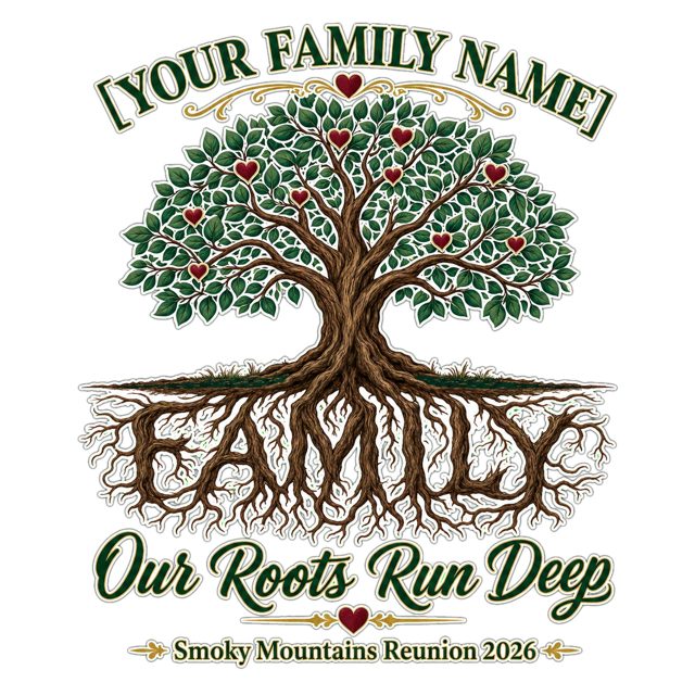 Family Roots Tree reunion t-shirt design